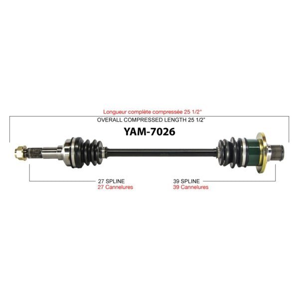 TRAKMOTIVE COMPLETE AXLE (YAM - 7026) - Driven Powersports Inc.844084078902YAM - 7026