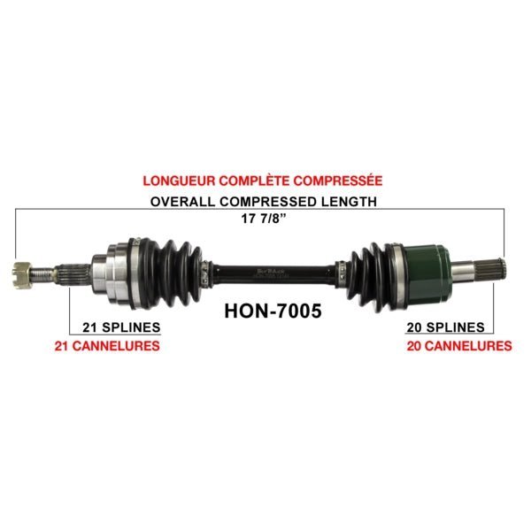 TRAKMOTIVE COMPLETE AXLE (HON - 7005) - Driven Powersports Inc.844084079893HON - 7005