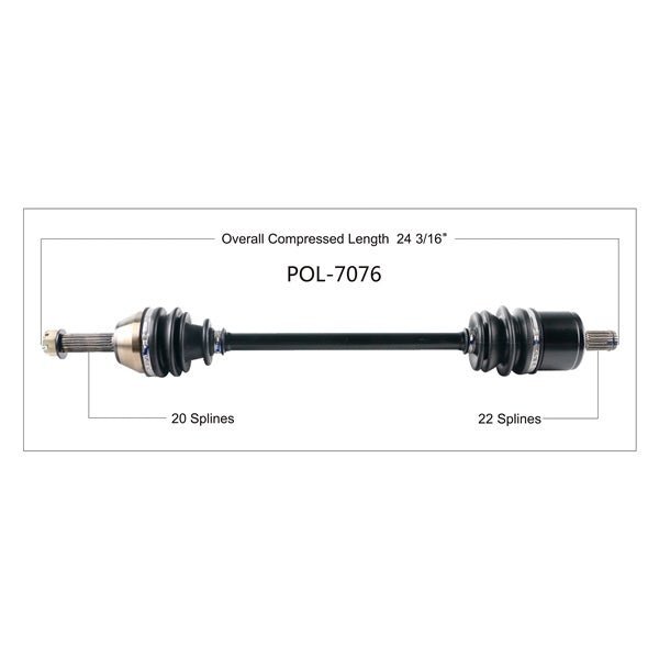 TRAKMOTIVE COMPLETE AXLE (POL - 7076) - Driven Powersports Inc.844084043948POL - 7076