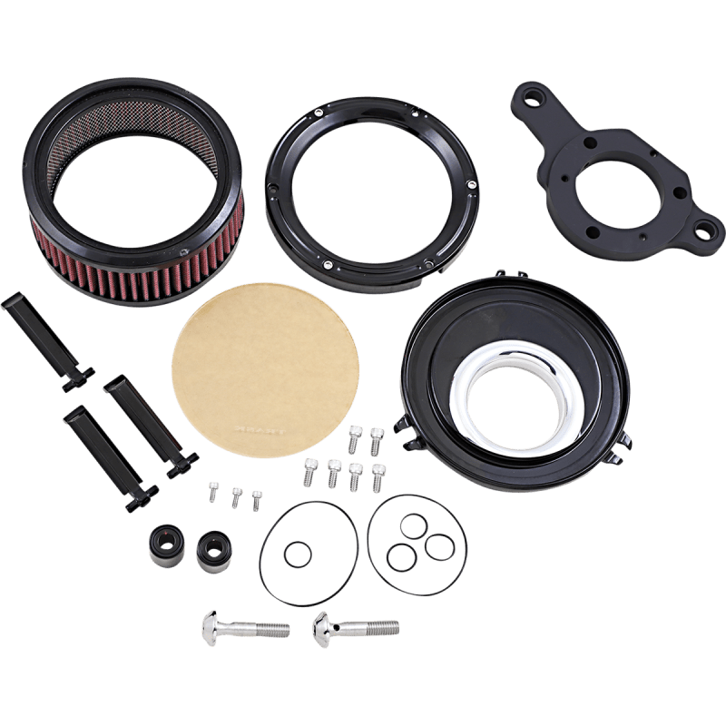 TRASK AIR CLEANER ASULT M8 Black Front - Driven Powersports