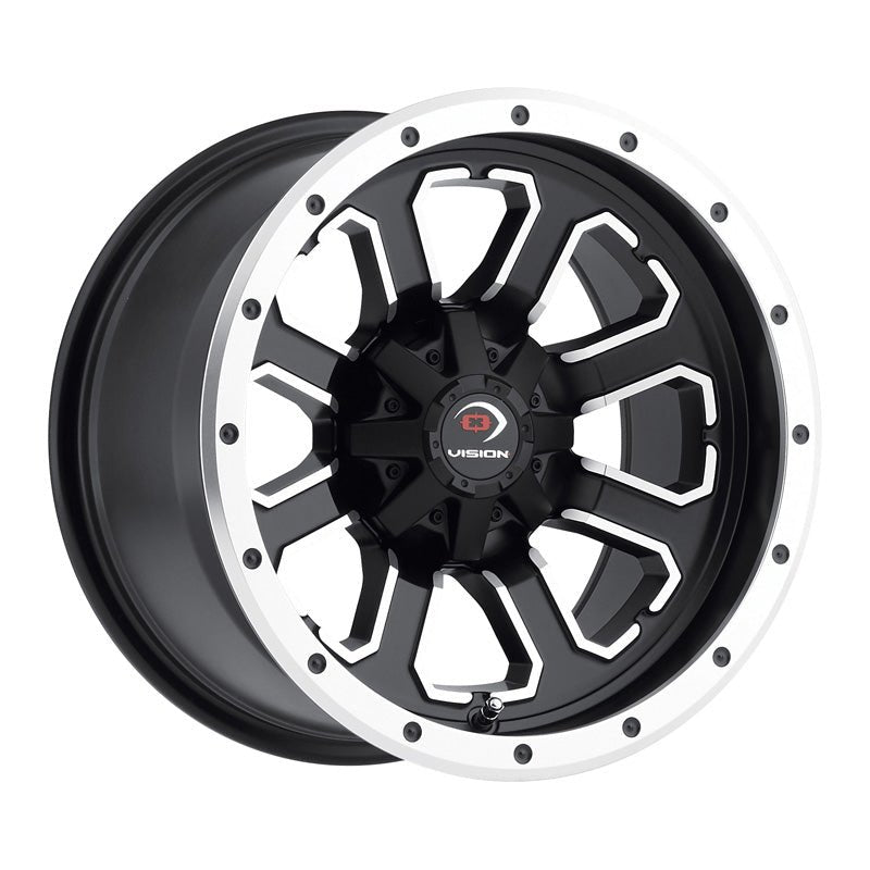 VISION WHEELS COMMANDER WHEEL BLACK/ALUMINIUM 14X7 (4+3) 4/110 (548 - 147110MBMF4) - DRIVEN Canada's Powersports 886821154203548 - 147110MBMF4