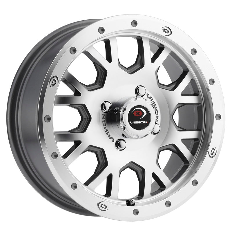 VISION WHEELS INVADER WHEEL SILVER CHROME 14X7 4/110 5.5/1.5 (GV8 - 147110GMMF55) - DRIVEN Canada's Powersports 886821169542GV8 - 147110GMMF55