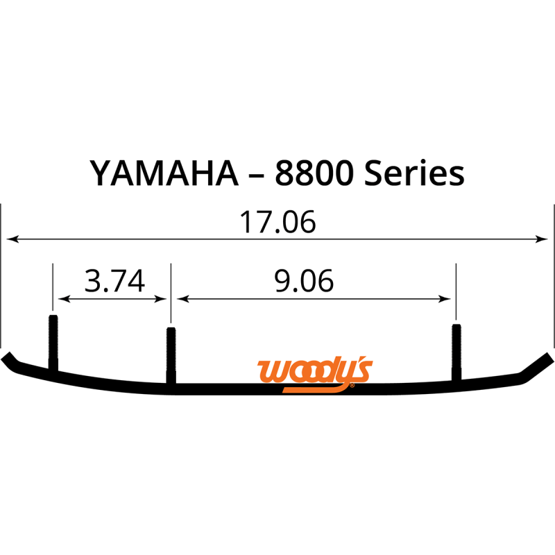 WOODY'S 6 " X 60" TURNING 1 1/2" END PAD (YAM MTN SKI) (TYV4 - 8800 - 1) - DRIVEN Canada's Powersports TYV4 - 8800 - 1