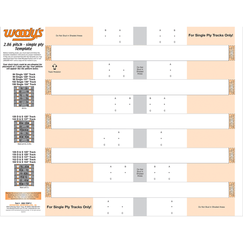 WOODY'S TEMPLATE STUDDING 2.86PT (286S - TEMP - 2 - 1) - DRIVEN Canada's Powersports 286S - TEMP - 2 - 1