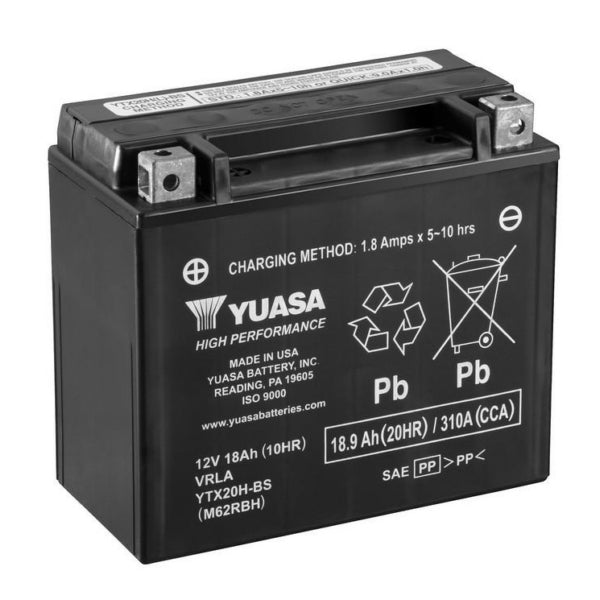 YUASA BATTERY MAINTENANCE FREE AGM FACTORY ACTIVATED (YUAM72RBH) - DRIVEN Canada's Powersports 048493727240YUAM72RBH