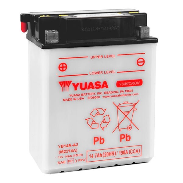 YUASA HIGH PERFORMANCE CONVENTIONAL (AGM) BATTERIES (YUAM2214AIND) - DRIVEN Canada's Powersports 048493221410YUAM2214AIND