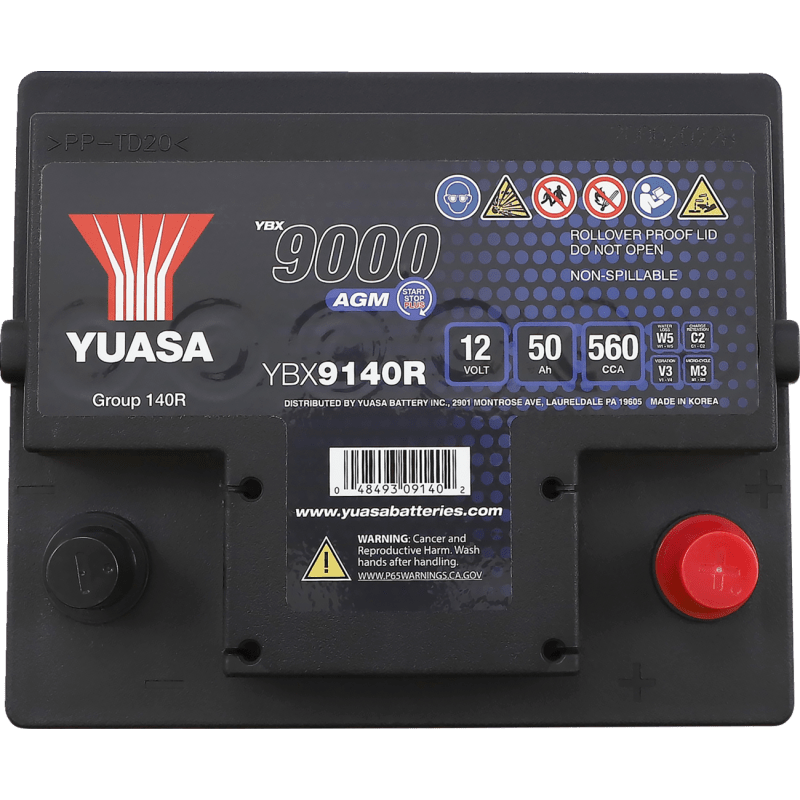 YUASA YBX9140R FOR KAWASAKI MULE 10 - 22 NO BRACKET (YBXM79L1560MUL) - DRIVEN Canada's Powersports 048493091433YBXM79L1560MUL