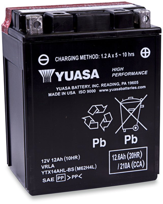 YUASA YTX14AHL - BS HIGH PERFORMANCE 12V BATTERY (YUAM62H4L) - DRIVEN Canada's Powersports 048493621418YUAM62H4L