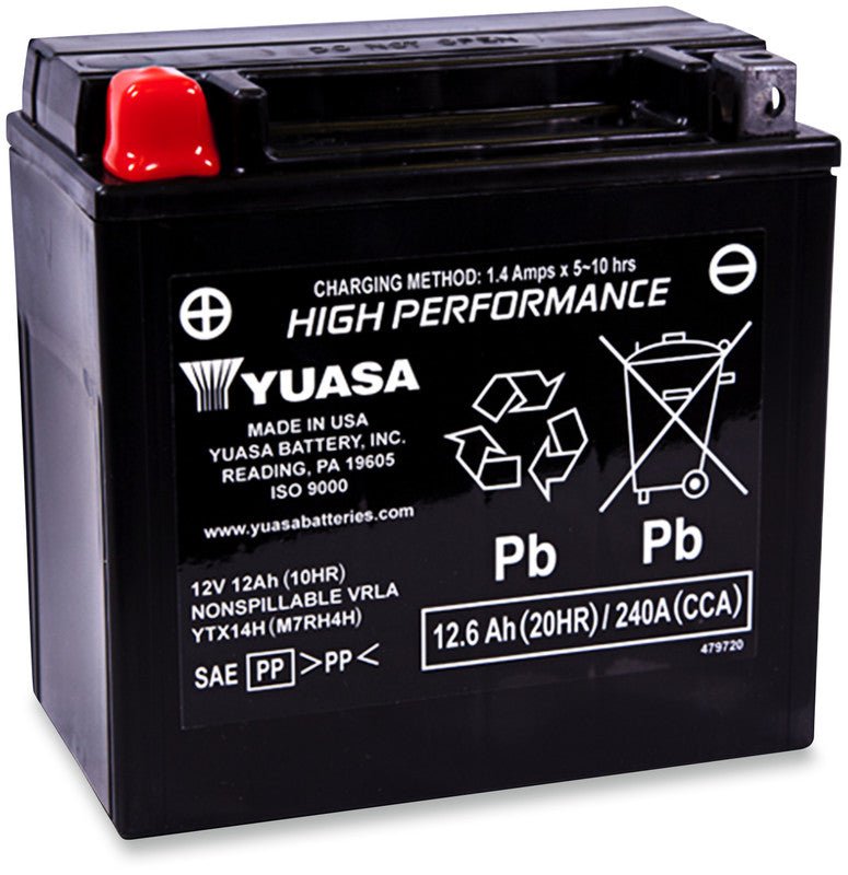 YUASA YTX14H FACTORY ACTIVATED 12V BATTERY (YUAM7RH4H) - DRIVEN Canada's Powersports 048493774442YUAM7RH4H