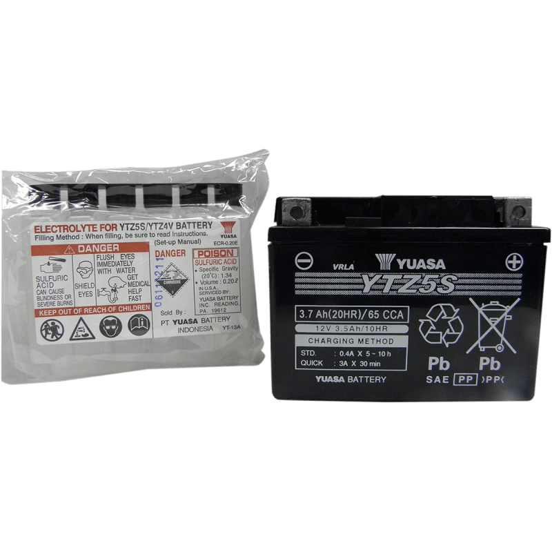 YUASA YTZ5S - BS MAINTENANCE FREE, 12V BATTERY (YUAM62TZ5) - DRIVEN Canada's Powersports 048493625515YUAM62TZ5