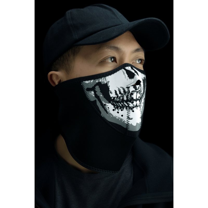 ZAN HEADGEAR 3 PANEL HALF MASK SKULL (WNFM002H3) - DRIVEN Canada's Powersports 642608044057WNFM002H3