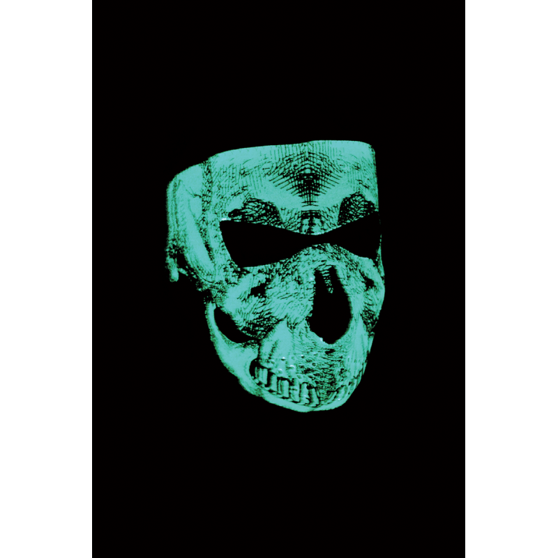 ZAN HEADGEAR NEOPRENE FACE MASK GLOW SKULL FACE (WNFM002G) - DRIVEN Canada's Powersports 642608037479WNFM002G