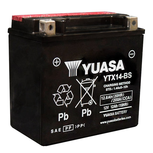 YUASA YTX14-BS BATTERY (YUAM3RH4SIND) - Driven Powersports