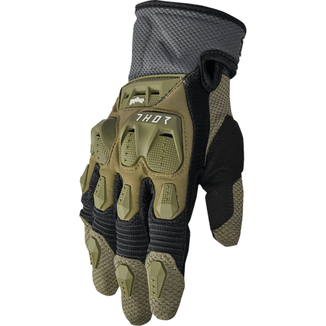 THOR GLOVE TERRAIN Army/Charcoal Front - Driven Powersports