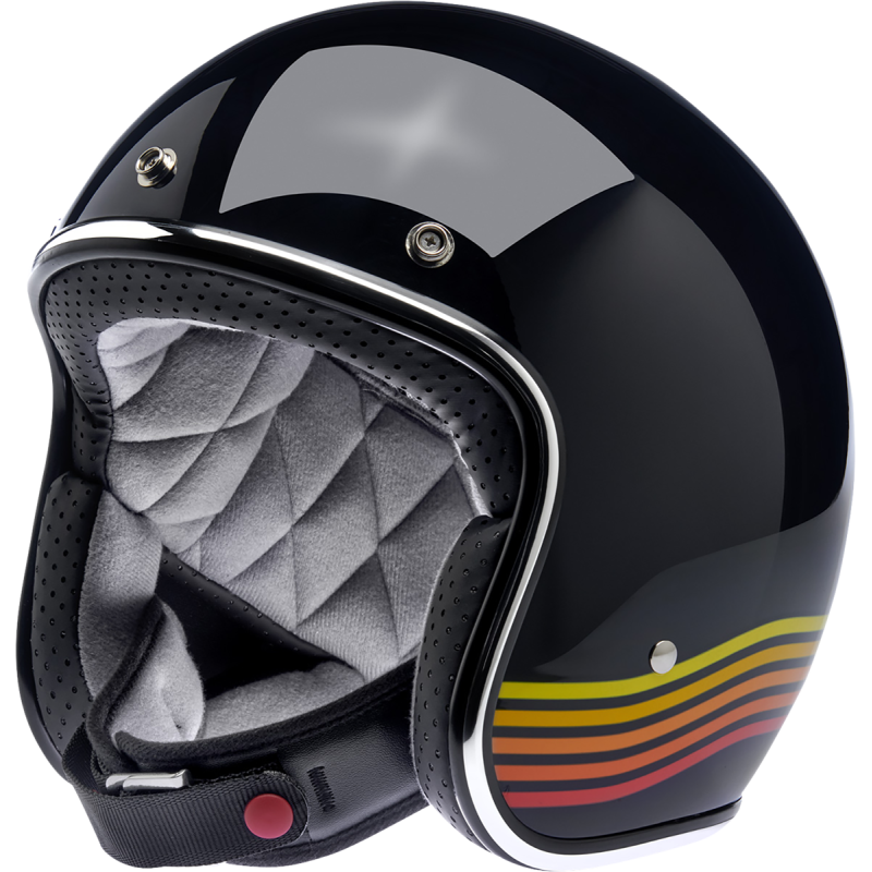 BILTWELL HELMET BONANZA Gloss Black Spectrum 3/4 Left - Driven Powersports