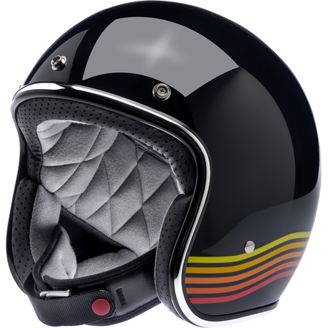 BILTWELL HELMET BONANZA Gloss Black Spectrum 3/4 Left - Driven Powersports