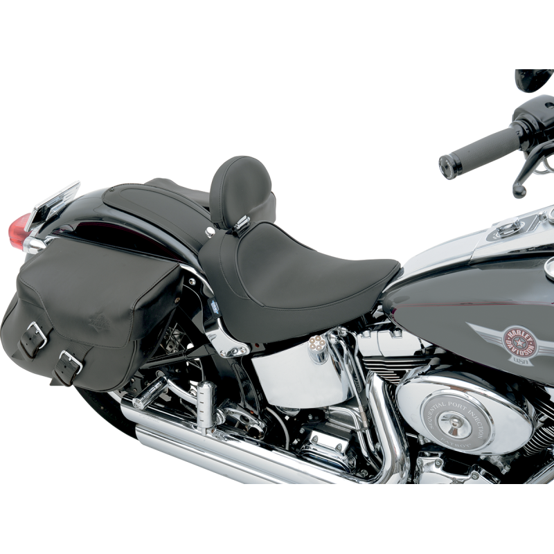 DRAG SPECIALTIES 00-05 FX/FLST SOLO SEAT SMOOTH F/B/REST Application Shot - Driven Powersports