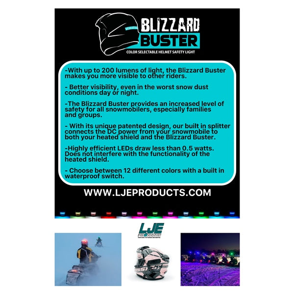 LJE Blizzard Buster Color Selectable Helmet Safety Light - Driven Powersports