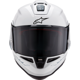 ALPINESTARS S-R10 SOLID HELMET WHT GLS/BLK Mint Front - Driven Powersports