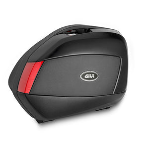 GIVI V35N Monokey Motorcycle Side Cases 2pcs, Matte Black/Red