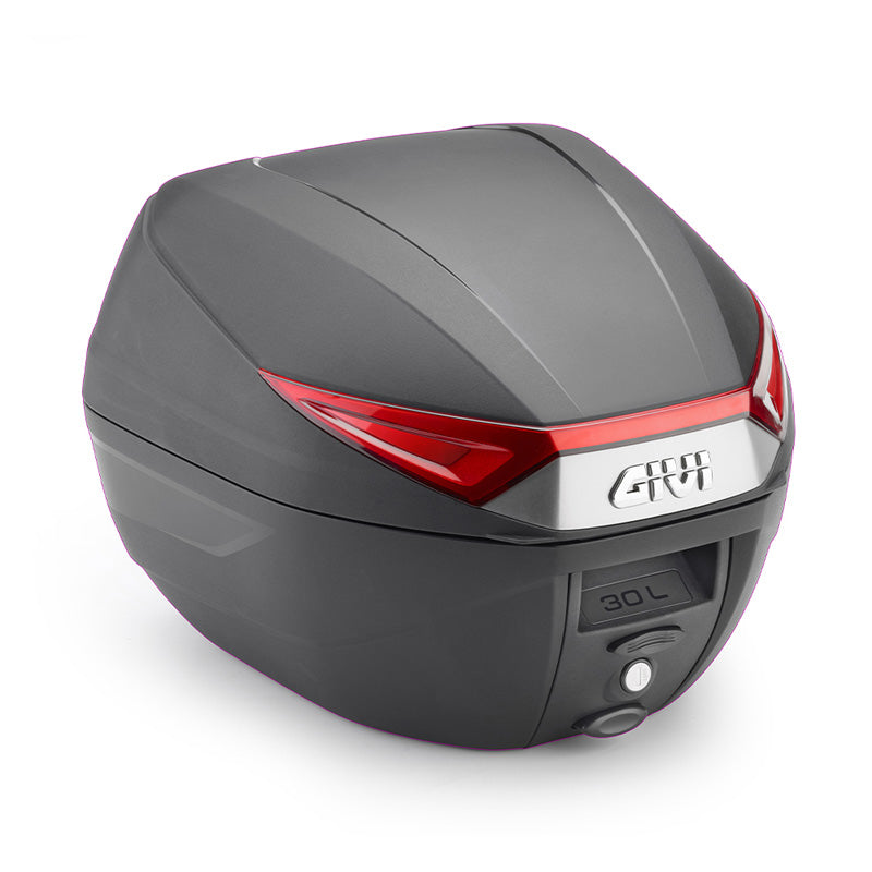 GIVI C30N Monolock 30L Motorcycle Top Case, Matte Black/Red