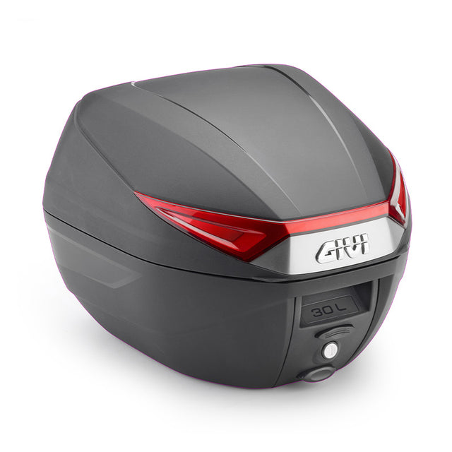 GIVI C30N Monolock 30L Motorcycle Top Case, Matte Black/Red