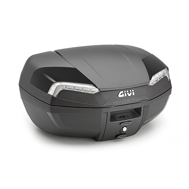 GIVI E46NT2 Riviera Tech Monolock 46L Motorcycle Top Case, Matte Black/Smoke