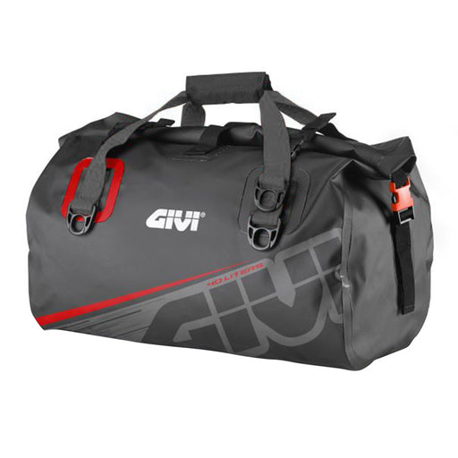 GIVI EASY-T 40L WATERPROOF GREY/RED TAIL BAG Grey/Red - Driven Powersports
