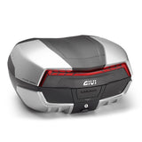 V58N2 Maxia 5 v2 with Aluminum Cover 58L Top Case - Silver/Black/Red - Driven Powersports