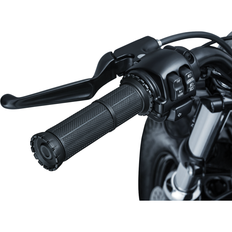 KURYAKYN RIOT GRIPS 82-19 CABLE THROTTLE, ST/ PN 3582 Black Front - Driven Powersports