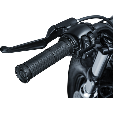KURYAKYN RIOT GRIPS 82-19 CABLE THROTTLE, ST/ PN 3582 Black Front - Driven Powersports