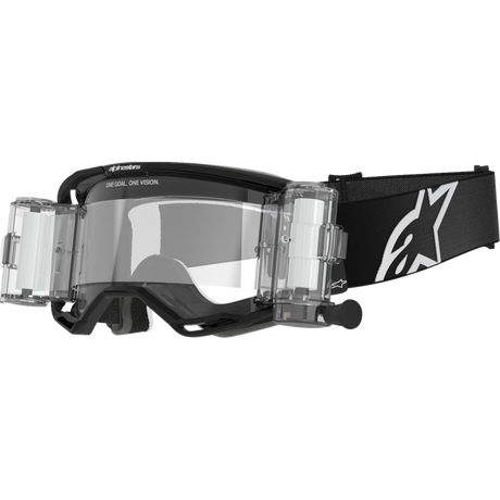 ALPINESTARS GOGGLE VISION 8 CORP ROLL-OFF Black/Clear Front - Driven Powersports