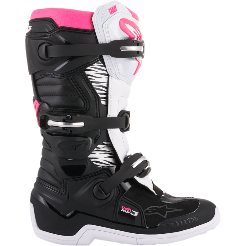 ALPINESTARS BOOT 4W TECH 3 Black/White/Pink Side - Driven Powersports