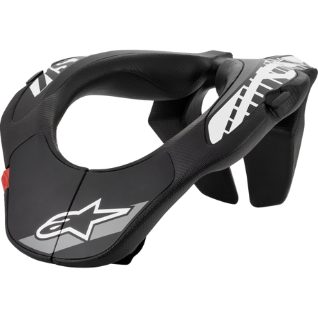 ALPINESTARS NECK SUPPORT YOUTH O/S Black/White Front - Driven Powersports