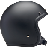 BILTWELL HELMET BONANZA Flat Black Front - Driven Powersports