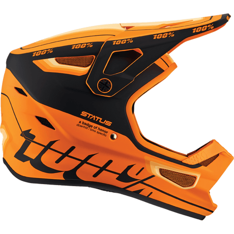 100% STATUS HELMET Topenga Orange/Black Front - Driven Powersports