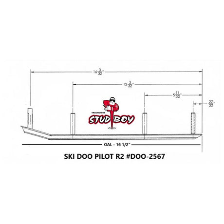Stud Boy Pilot R2 Skis Shaper Bar (DOO-S2567-45) - Driven Powersports