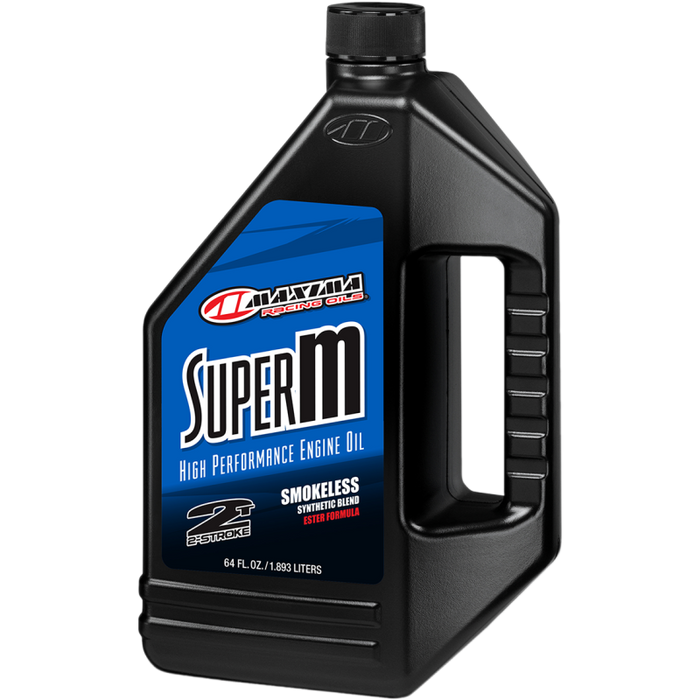 MAXIMA RACING OILS SUPER-M RACING 2-CYCLE OIL- 64oz 3/4 Front - Driven Powersports