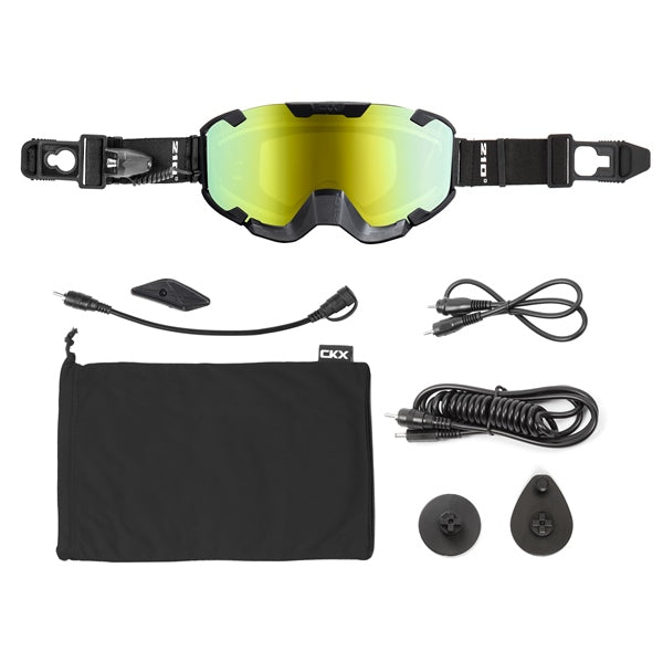 CKX Insulated Electric 210° Goggles for Trail 210 Trail Matte Black Mirror gold - Driven Powersports