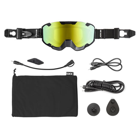 CKX Insulated Electric 210° Goggles for Trail 210 Trail Matte Black Mirror gold - Driven Powersports