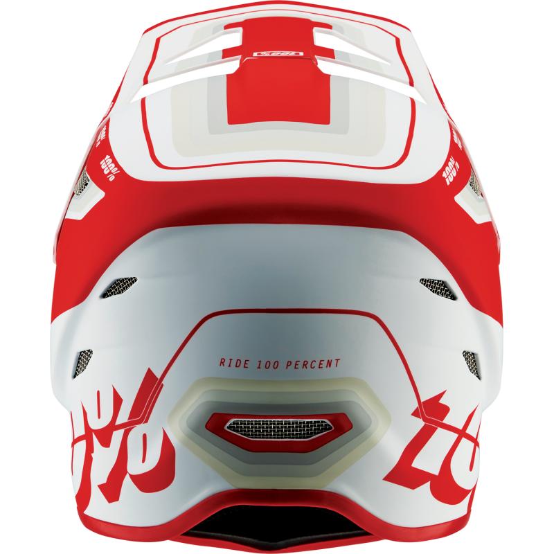 100% STATUS HELMET Topenga Red/White Back - Driven Powersports