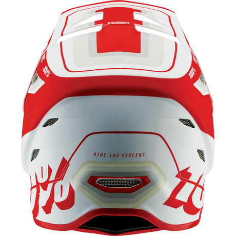 100% STATUS HELMET Topenga Red/White Back - Driven Powersports