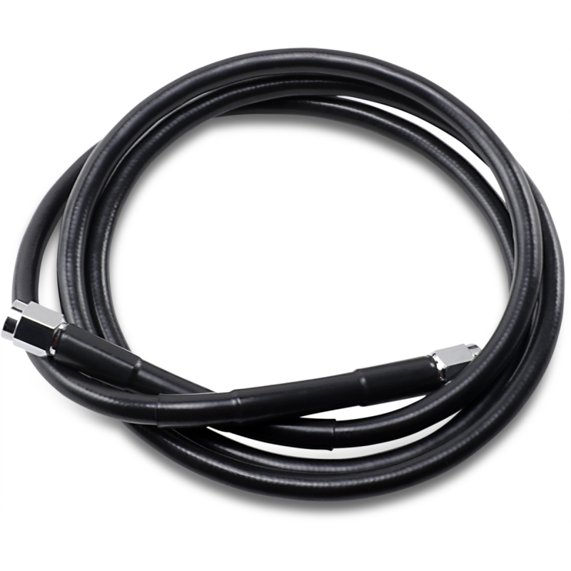 DRAG SPECIALTIES BLACK S/S BRAKE LINE 52" Front - Driven Powersports