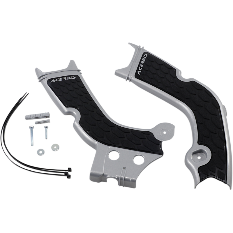 ACERBIS FRAME GRDS HON Silver/Black Front - Driven Powersports