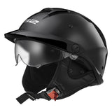 LS2 Rebellion Half Helmet Black SM - Driven Powersports