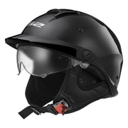 LS2 Rebellion Half Helmet Black SM - Driven Powersports