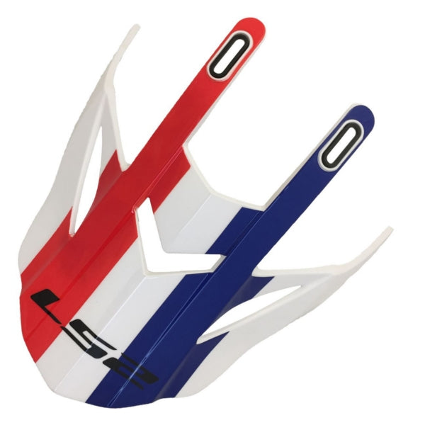LS2 Peak for Pioneer Helmet Quarterback White/Red/Blue - Driven Powersports