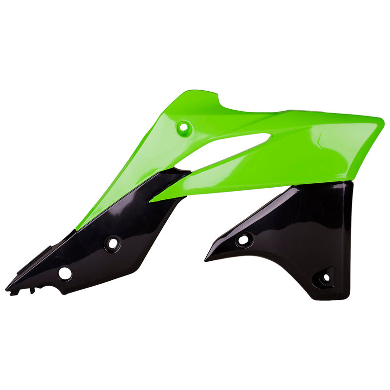 POLISPORT RADIATOR SCOOPS KAWASAKI (GREEN/BLACK) Green - Driven Powersports