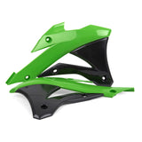 POLISPORT RADIATOR SCOOPS KAWASAKI (GREEN/BLACK) Black/Green - Driven Powersports