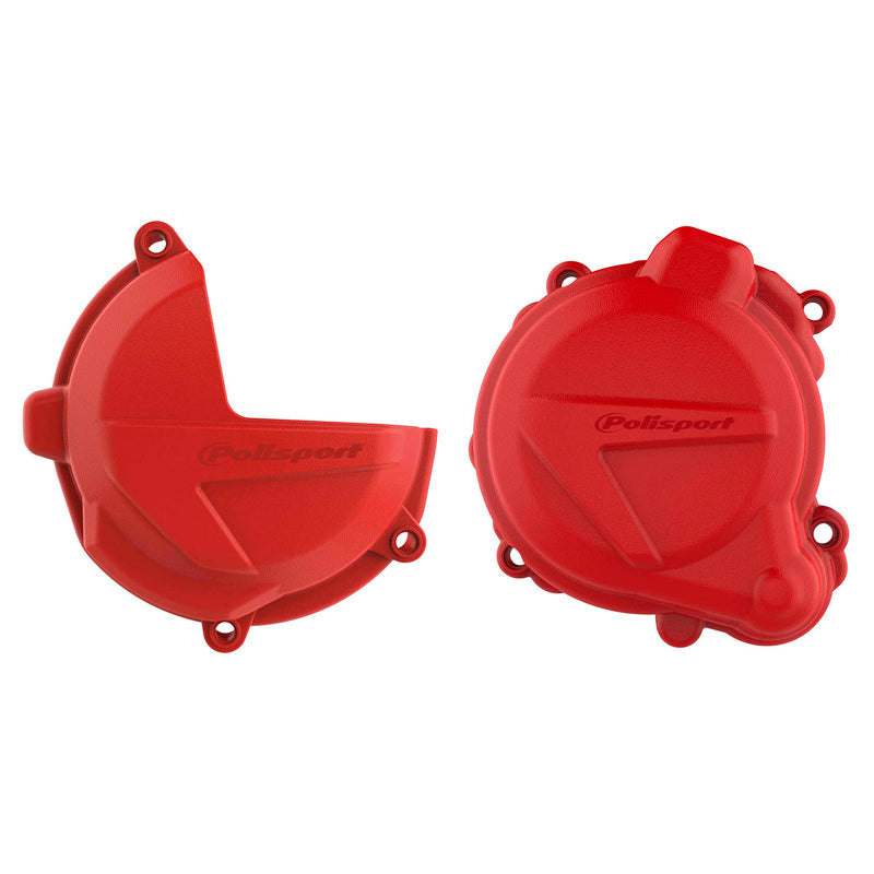 POLISPORT CLUTCH & IGNITION COVER PROTECTOR KIT BETA (RED) - Driven Powersports